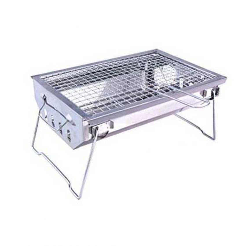 1 Easy Cleaning Stainless Steel Charcoal BBQ Grill Portable Folding